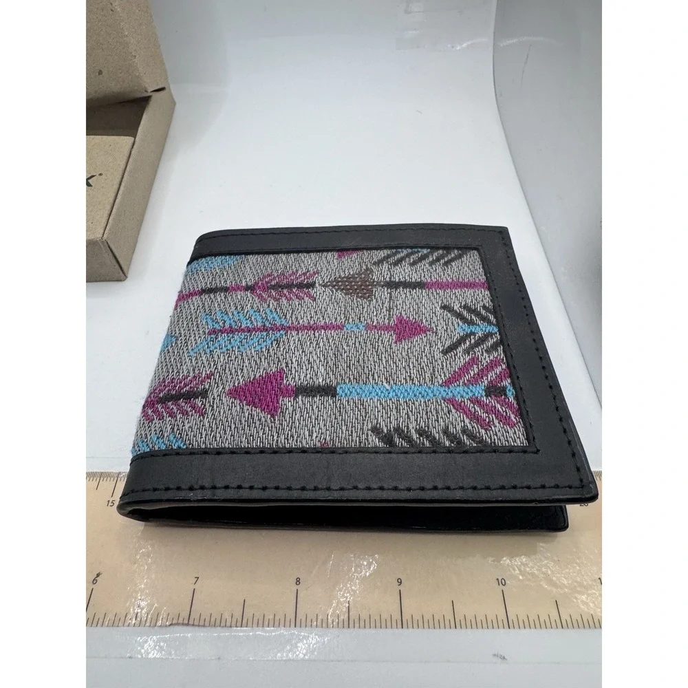 Twisted X Mens Black Leather Southwestern Arrow Bifold Wallet XH-557B New‎